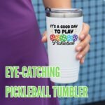 Onebttl Pickleball Gifts, Good Day to Play Pickleball, Insulated 20oz Stainless Steel Travel Tumbler with Lid - Image 3
