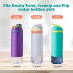 WK IEASON 2Pcs Silicone Boot for Owala Water Bottle, Protective Flask Bottom Cover Base for Owala FreeSip Twist and Flip Flask Water Bottle Accessories-2.83inch Bottom Diameter - Image 3