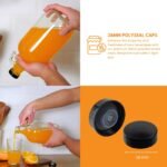 FastRack 1 Gallon Glass Jug with Black Polyseal Caps, 6.5G Rubber Bungs & Twin Bubble Airlocks – Fermentation Jars for Home Brewing, Clear Glass Fermenter Containers for Liquid Fermentation - Image 5