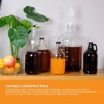 FastRack 1 Gallon Glass Jug with Black Polyseal Caps, 6.5G Rubber Bungs & Twin Bubble Airlocks – Fermentation Jars for Home Brewing, Clear Glass Fermenter Containers for Liquid Fermentation - Image 8