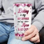 Personalized Baking Tumblers 20oz 30oz Jewelry Style Printed Insulated Cup Travel Mug with Lid Custom Name Cooking Themed Gifts For Pastry Chef Baker Women Girls Who Loves to Bake - Image 4