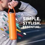 Elemental 24oz Insulated Water Bottle with Straw - 100% Leak-Proof Stainless Steel Core Water Bottles for Travel, Sports and Gym - Double Wall Insulation & BPA Free - Orange - Image 5