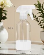 2 Pack Glass Spray Bottles 8 oz, Empty Refillable Containers with Silicone Sleeve Protection, Glass Spray Bottles for Cleaning Solutions, Hair and Plants with Adjustable Nozzles White - Image 3