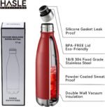 HASLE OUTFITTERS 17oz Stainless Steel Water Bottles Bulk, Vacuum Insulated Water Bottles Double Walled Powder Coated Reusable Metal Sports Water Bottles Keep Drinks Hot and Cold, Red, 8Packs - Image 3