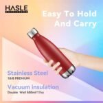 HASLE OUTFITTERS 17oz Stainless Steel Water Bottles Bulk, Vacuum Insulated Water Bottles Double Walled Powder Coated Reusable Metal Sports Water Bottles Keep Drinks Hot and Cold, Red, 8Packs - Image 4
