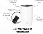Simple Modern Travel Coffee Mug Tumbler with Flip Lid | Reusable Insulated Stainless Steel Cold Brew Iced Coffee Cup Thermos | Gifts for Women Men Him Her | Voyager Collection | 12oz | Winter White - Image 3