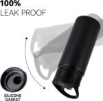 16 oz Insulated Water Bottle for School, Straw & Spout Lid, Keep Cold 24H, Spill Proof, BPA-Free, Double Wall Stainless Steel Kids Water Bottles for Sports, Gym, Travel, Black - Image 5