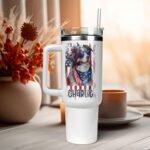 American Australian Shepherd Dog Dad 4th of July Patriotic US Flag Insulated Tumbler Customized Name Tumbler Personalized With Lid Engraved 40oz with Lid - Image 6
