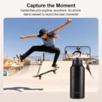 Insulated Water Bottle with Magnetic Phone Holder Compatible with MagSafe and iPhone,Double-Sided Magnet,Hot 12H Cold 24H,Stainless Steel Water Bottle Phone Mount for Sports Travel,32oz (Ivory) - Image 3