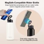 Insulated Water Bottle with Magnetic Phone Holder Compatible with MagSafe and iPhone,Double-Sided Magnet,Hot 12H Cold 24H,Stainless Steel Water Bottle Phone Mount for Sports Travel,32oz (Ivory) - Image 6