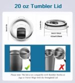 Tumbler Lid for Yeti 20 oz Tumbler, 10/24 oz Mug and 10 oz Lowball, 2 Pack Travel Spill Proof Cup Lids Covers with Magnetic Slider Switch - Image 4