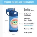 THERMOS FUNTAINER Water Bottle with Straw - 12 Ounce - Kids Stainless Steel Vacuum Insulated Water Bottle with Lid, Mandalorian The Child - Image 4