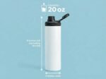20oz Stainless Steel Water Bottle – Leakproof Flip Lid with Carry Handle – Reusable Metal Sports Bottle for Gym, Fitness, Travel, Office & Daily Hydration. - Image 3