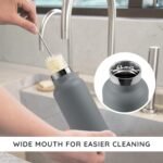 Bambaw Gray Insulated Water Bottle 24oz, Stainless Steel Water Bottle, Travel Water Bottle 24 oz, Metal Water Bottle without Straw, BPA Free Water Bottle Dishwasher Safe – Stormy Gray - Image 5