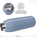 OGGI Freestyle Stainless Steel Insulated Water Bottle- Double Wall Vacuum Insulated, Travel Thermos, 23oz(680ml), Blue - Image 4