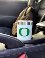 Game Day Outfitters Oregon University 20oz White Travel Tumbler- Stainless Steel Double Walled Beverage Tumbler with Acrylic Lid- Oregon Ducks Drinkware For Office, Home, Auto, Campus - Image 3