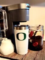 Game Day Outfitters Oregon University 20oz White Travel Tumbler- Stainless Steel Double Walled Beverage Tumbler with Acrylic Lid- Oregon Ducks Drinkware For Office, Home, Auto, Campus - Image 4