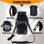 Magnetic Gym Bag for Men, Magnetic Water Bottle Bag with Towel Hook, Phone View Window, Detachable Shoulder Strap, Holds 40oz Bottle, Small Crossbody Gym Bag Black, Gym Gift - Image 6