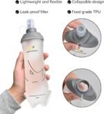N NEVO RHINO 2PCS Soft Flask, 17oz/500ml TPU Running Water Bottle for Hydration Vests and Running Packs, Leak-proof BPA-Free Collapsible Water Bottles for Running, Hiking, Cycling, Climbing - Image 3
