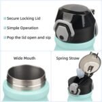 Insulated Water Bottle with Straw and Carry Loop,18 oz Stainless Steel Double Wall Vaccum Metal Water Flask with Leak-proof Lid,Gum - Image 5