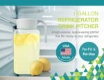 Arrow Home Products 1 Gallon Plastic Pitcher with Lid - Clear Plastic Pitcher for Refrigerator, Fill with Cold Drinks - BPA Free, Space-Saving Rectangular Design - Fill with Lemonade, Milk, Juice - Image 3