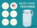 Arrow Home Products 1 Gallon Plastic Pitcher with Lid - Clear Plastic Pitcher for Refrigerator, Fill with Cold Drinks - BPA Free, Space-Saving Rectangular Design - Fill with Lemonade, Milk, Juice - Image 4