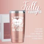 Onebttl Retirement Gifts for Nurses Women 2025, Retired Nurses Gifts, THE NURSING LEGEND HAS RETIRED, Insulated 20oz Stainless Steel Travel Tumbler with Lid, Gift Box and Card Included - Image 4