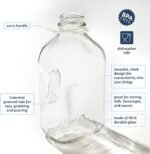 kitchentoolz Glass Milk Jug 64 oz – Half Gallon Jar with Lid and Silicone Pour Spout – Made in USA Water Jug – Milk Jugs with Lids – Reusable Bottles 64 oz - Image 3
