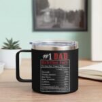 Dad Tumbler 14oz Insulated Coffee Mug with Handle Best Dad Ever Cup Stainless Steel Travel Tumblers Gifts for Birthday Christmas Gift for Daddy Dads Father from Daughter Son - Image 4