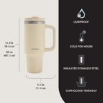 Contigo Streeterville 30oz Tumbler, Stainless Steel Vacuum Insulated, Leak-Proof, Cold for 29 Hours, Fits in cupholders, Oatmilk - Image 3
