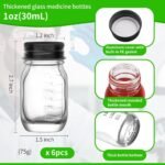 6Pcs 1oz Glass medicine bottles 30ml with Black Screw Caps, Clear Glass Vials, Leak-Proof Bottle Small Liquid Sample Vial, Leak-Proof Vial (6) - Image 3