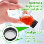 6Pcs 1oz Glass medicine bottles 30ml with Black Screw Caps, Clear Glass Vials, Leak-Proof Bottle Small Liquid Sample Vial, Leak-Proof Vial (6) - Image 4