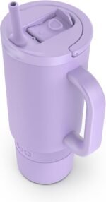 Ello Port 30oz Tumbler with Carry Loop & Integrated Handle | Vacuum Insulated Stainless Steel Reusable Water Bottle Travel Mug | Leak Proof Lid | Flexible Straw | BPA-Free | Dishwasher Safe | Lilac - Image 8