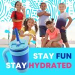 Kids Insulated Tumbler, 14 Oz, Double Wall, Integrated Handle, Straw, Flip Lid, Spill Proof (Blue) (Blue) - Image 3