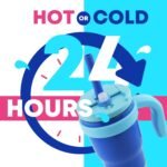 Kids Insulated Tumbler, 14 Oz, Double Wall, Integrated Handle, Straw, Flip Lid, Spill Proof (Blue) (Blue) - Image 4