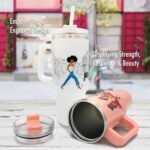 40oz Tumbler with Inspirational Quotes, African American Art, Handle, Straw & Twist-On Lid – Leak-Proof Insulated Drinkware for Black Women, Uplifting Gift - Keepin It Movin - Image 6