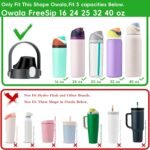2 IN 1 Replacement Lid for Owala Freesip16oz 24oz 32oz 40oz Water Bottle, One Button Top Replacement Lid Accessory, Leakproof, BPA-FreeDishwasher Safe, Smart Design - Image 3