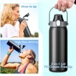 2 IN 1 Replacement Lid for Owala Freesip16oz 24oz 32oz 40oz Water Bottle, One Button Top Replacement Lid Accessory, Leakproof, BPA-FreeDishwasher Safe, Smart Design - Image 5