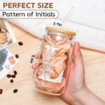 Christmas Gifts for Women: Initial Glass Cup as Office Graduation Memorial Holiday Personalized Gifts - for Mom Grandma Wife Girlfriend Sister Daughter Friend Christmas Gifts - L Aesthetic Cup - Image 3