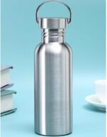2 Pack 18/8 Stainless Steel Water Bottle, Silver Water Bottle,32OZ Single Wall Sports Water Bottle for Camping Picnic, Metal Sports Kettle with Handle for Runners, Hikers, Cyclists - Image 4