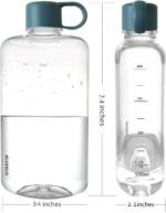 Portable Flat Water Bottle, BPA Free Tritan Plastic Travel Water Bottle for Camping, Fitness, Outdoor Sports, Fits Purse and Pocket (Blue, 16.9 oz) - Image 3