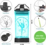 Gymnastics Gifts for Girls, Light Up Kids Water Bottle,Gymnastics Accessories for Girls Sport Cup with 3D Glowing LED Light - 14 OZ Tritan BPA-Free - Gifts for School, Camping, and Holidays - Image 4