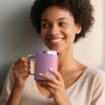 TILUCK 12 oz Insulated Coffee Mug with Lid,Stainless Steel Travel Mug Cup with Handle for Hot or Cold Drinks (Lilac, 12oz) - Image 5