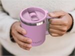 TILUCK 12 oz Insulated Coffee Mug with Lid,Stainless Steel Travel Mug Cup with Handle for Hot or Cold Drinks (Lilac, 12oz) - Image 6