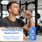 Nispira Activated Carbon Water Filter Replacement Compatible with Philips GoZero Fitness Water Bottle, 6 Pcs - Image 3