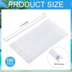 Jinei 100 Pcs Reusable Bendable Straws 11 Inch Long Flexible Plastic Straws Corrugated Bendy Drinking Straw for Hospital Large Cups Water Bottle Party Favors Elderly Gifts(White) - Image 3