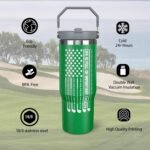 Golf Gifts For Men Women Golfers 30Oz Green Golfs Tumbler With Handle 30 OZ Travel Coffee Mug Water Bottle Stainless Steel Vacuum Insulated - Image 4