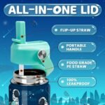 Astronaut Water Bottle - Kids Water Bottle with Straw Lid - 12 Oz Insulated Stainless Steel Water Bottles for Kid Boys - Travel Cup for School Sports - Image 4