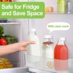 Milk Bottle with Dispenser Cap - 4 Pack 32 Oz Drinking Jars with Screw Lids, Airtight Heavy Duty Reusable Glass Bottles for Milk, Water, Juice, Honey, Jam - Dishwasher Safe - Image 6