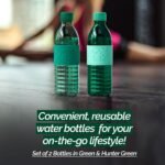 Copco Hydra 16.9oz Water Bottle, Set of 2 - Non-Slip Sleeve & BPA-Free Tritan Plastic - Dishwasher Safe, Reusable To Go Bottle - Leak-Proof, Spill-Proof, Portable Water Bottle (Green & Hunter Green) - Image 3